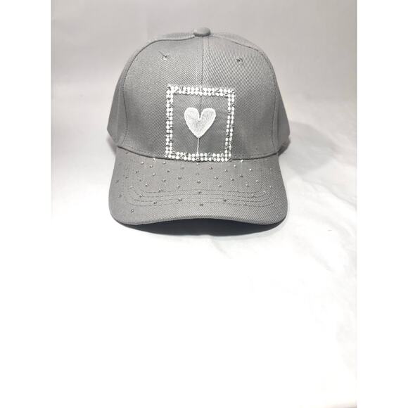 Rhinestone Studded Embroidered Heart Streetwear style Bling Baseball Cap Hat - Picture 7 of 10
